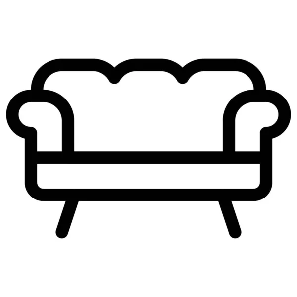 詰められたアームレスト付きヴィンテージスタイルのソファ — ストックベクタ
