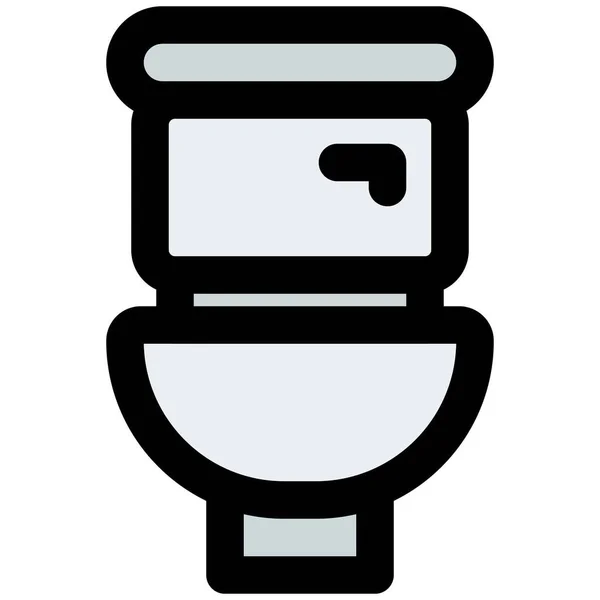 Керамический Туалет Системой Смыва Воды — стоковый вектор