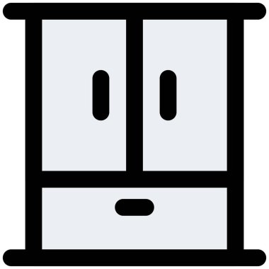 Geniş bir deposu olan ahşap bir dolap.