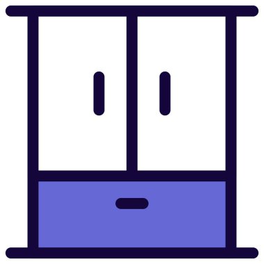 Geniş bir deposu olan ahşap bir dolap.