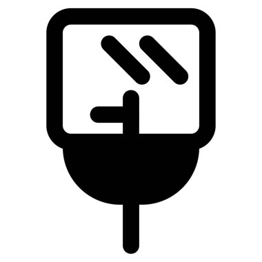 Duvar asılmış lavabo ve küçük ayna.