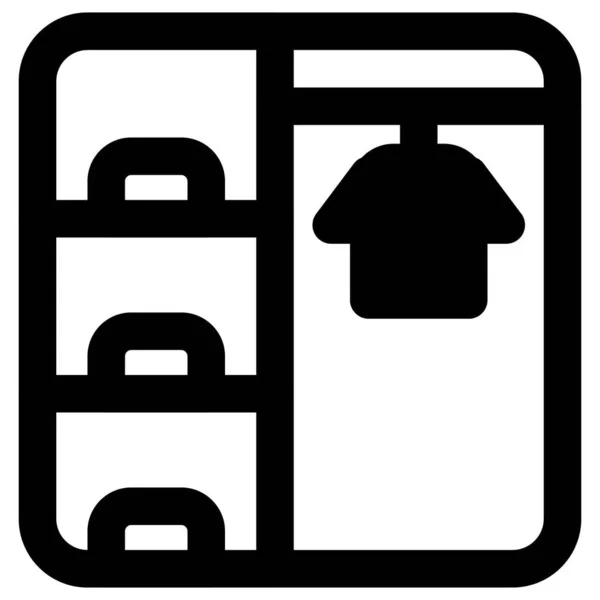 Wardrobe Standing Closet Storing Clothes — Stock Vector