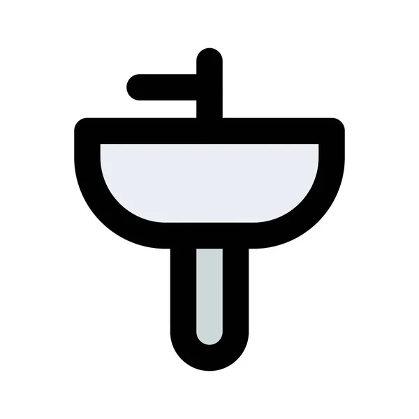 Polopodstavcové Umyvadlo Toalety — Stockový vektor