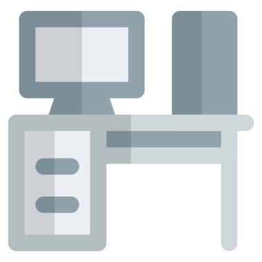 Bilgisayar masası, rahat çalışma yüzeyi.