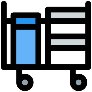 Birkaç kompartımanı olan taşınabilir keten vagon..