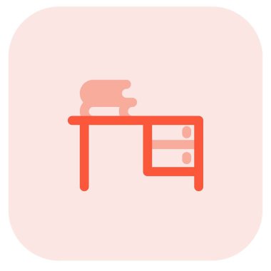 Büro, işyeri çekmeceleri olan bir masa..