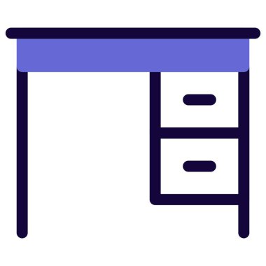 Malzemeleri saklamak için çekmeceli çalışma masası