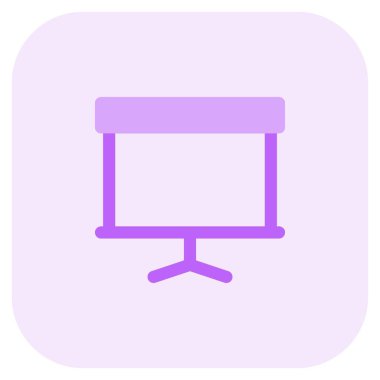 Bir üçayak üzerinde zemin seviyesinde projektör ekranı