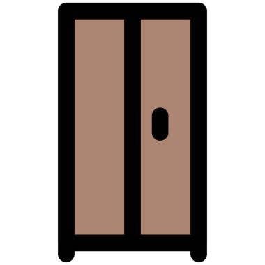 Ofis ihtiyaçlarını karşılamak için uzun bir dolap.