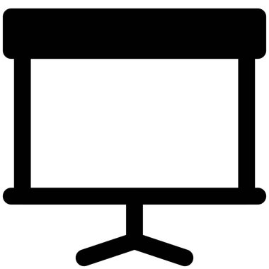 Bir üçayak üzerinde zemin seviyesinde projektör ekranı