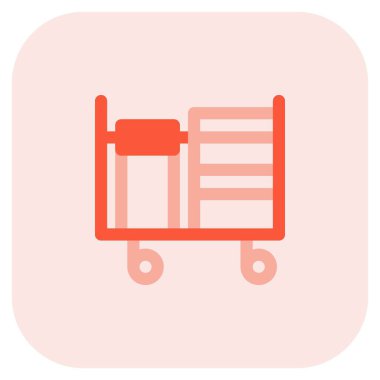 Birkaç kompartımanı olan taşınabilir keten vagon..