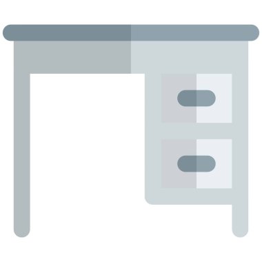 Malzemeleri saklamak için çekmeceli çalışma masası