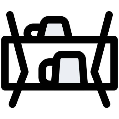 Duvarlı bardak rafı.