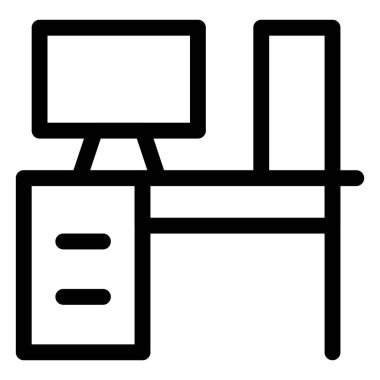 Bilgisayar masası, rahat çalışma yüzeyi.