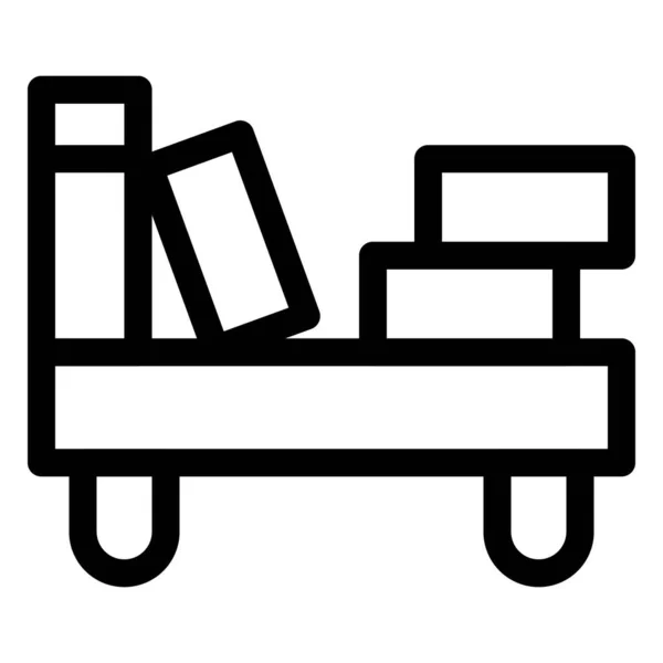 书籍和其他物品可以储存在书架上 — 图库矢量图片