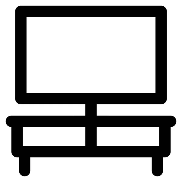 Ξύλινη Τηλεόραση Τραπέζι Στο Χώρο Του Σχεδίου — Διανυσματικό Αρχείο