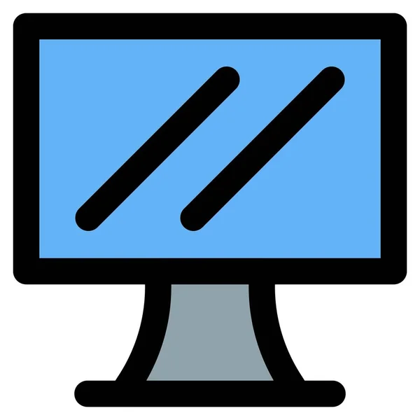 Desktop Screen Installation Office Workers — Stock Vector