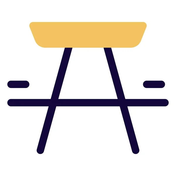 座席用のベンチ付きピクニックテーブル — ストックベクタ
