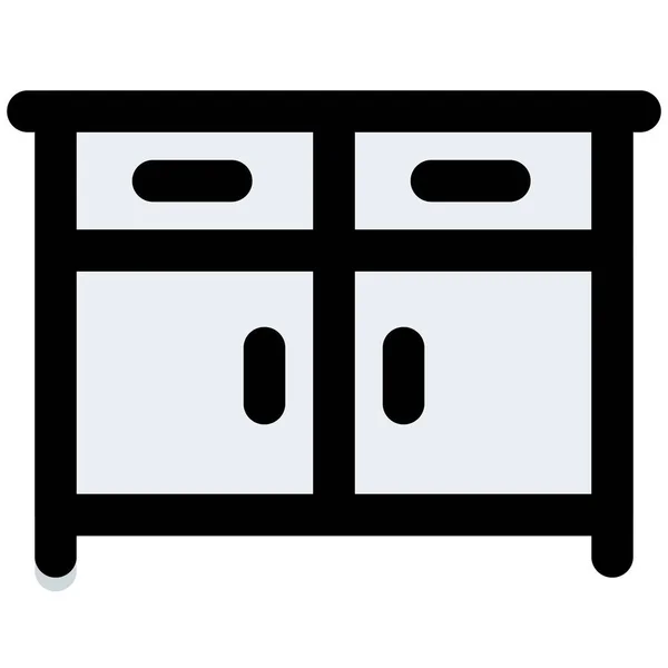 Kuchyňský Bufet Prostornými Skříněmi — Stockový vektor