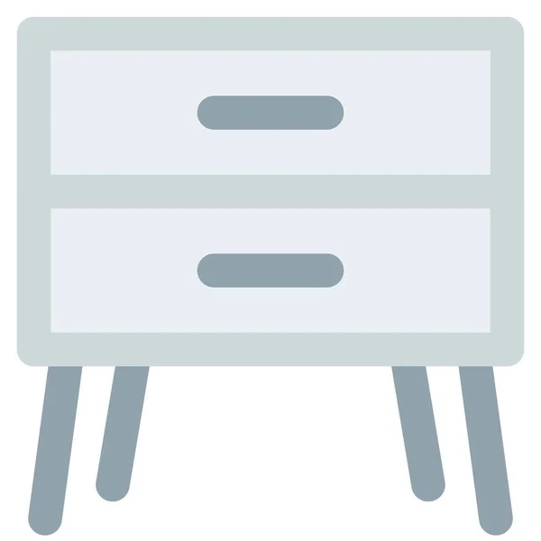 Bedside Nightstand Table Keeping Essentials — Stock Vector