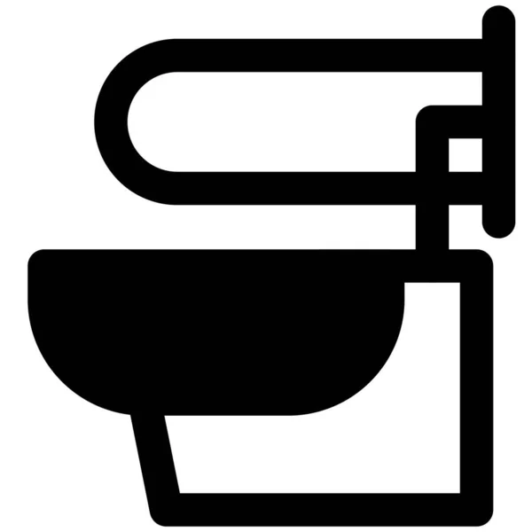 Toaleta Podparciem Bocznym Dla Osób Niepełnosprawnych — Wektor stockowy