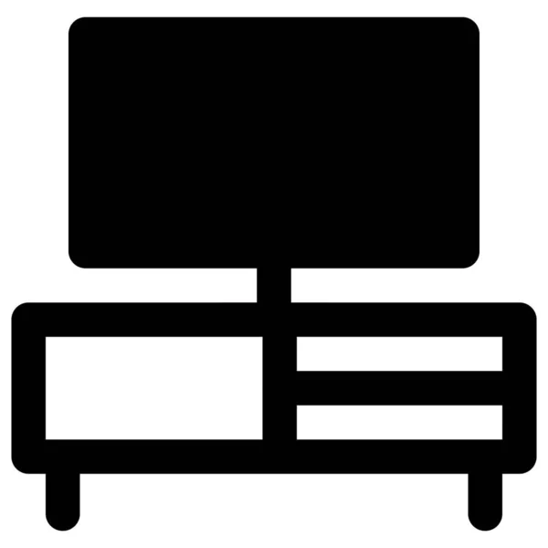 Televízió Tartott Stílusos Asztal — Stock Vector