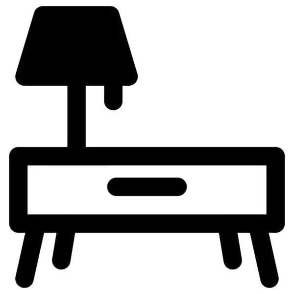 Nattduksbord Med Lampa För Hall — Stock vektor