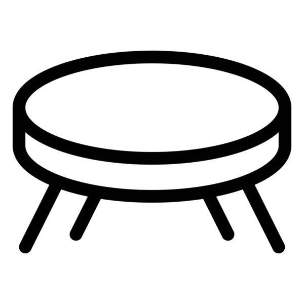 ラウンジ用の木製ラウンドコーヒーテーブル — ストックベクタ