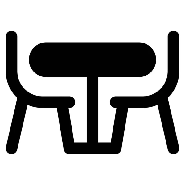 Esstisch Mit Angeschlossenem Stuhl — Stockvektor
