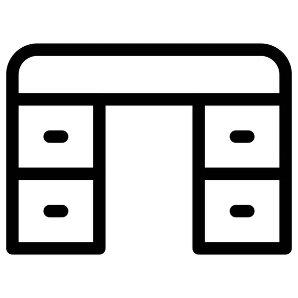 Velký Stůl Více Zásuvkami — Stockový vektor