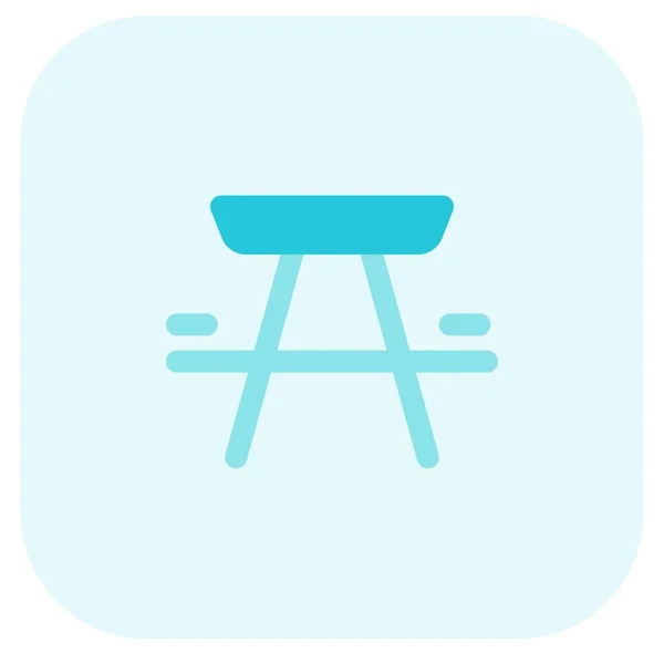 Piknikový Stůl Připojenými Lavicemi Sezení — Stockový vektor