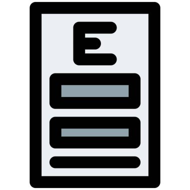 Görme kontrolü için görüş testi çizelgesi.