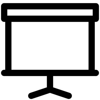 Bir üçayak üzerinde zemin seviyesinde projektör ekranı