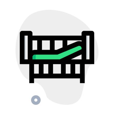 Pediyatri yatağı bebekler için özel olarak tasarlandı.