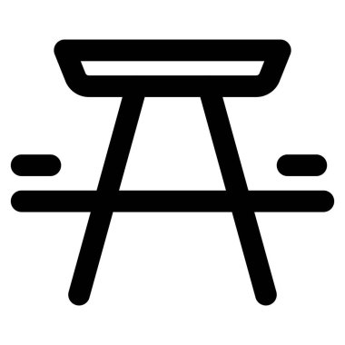 Oturmak için bankları olan piknik masası.