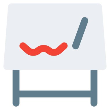 Tahta bir sehpaya yerleştirilmiş çizim tahtası.