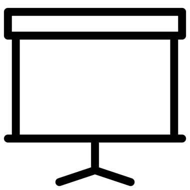 Bir üçayak üzerinde zemin seviyesinde projektör ekranı