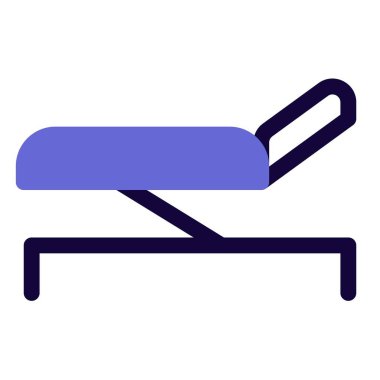 Muayene sırasında hasta desteği olarak kullanılan katlanabilir kanepe.