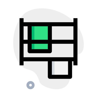 Havlu asmak için yatay çubuklu çerçeve.