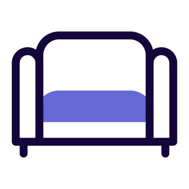 Yastıklı kanepe dinlenmek için kullanılıyor.