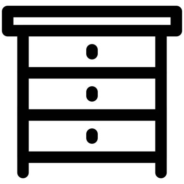 Eşyalar ya da komodin saklamak için başucu tablosu.