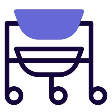 Kullanılan süngerleri tutmak için taşınabilir tekme kovası.