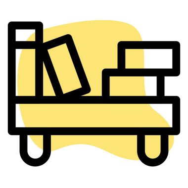 Kitaplar ve diğer ögeler raflarda saklanabilir.