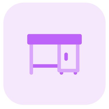 Yan deposu olan çalışma masası.