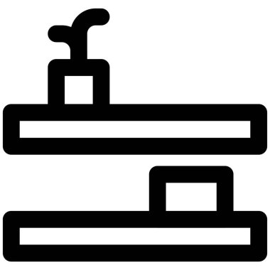 Bir çift yüzen raf ya da raf.