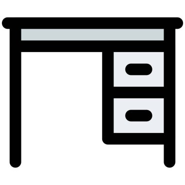 Malzemeleri saklamak için çekmeceli çalışma masası