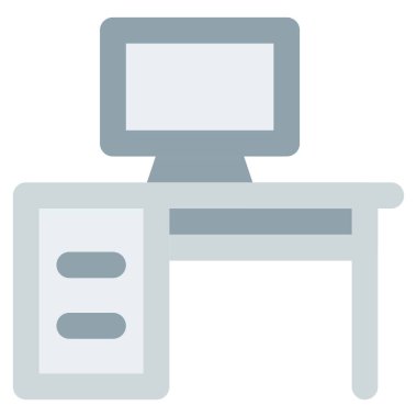 Bilgisayara özel bölmeleri olan ahşap masa.