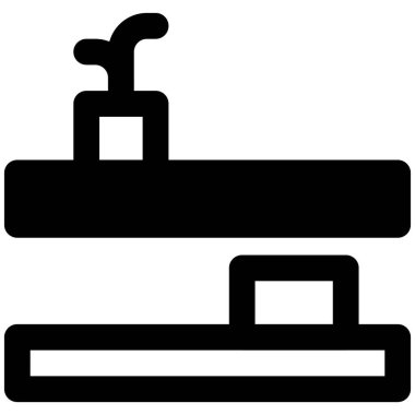 Bir çift yüzen raf ya da raf.