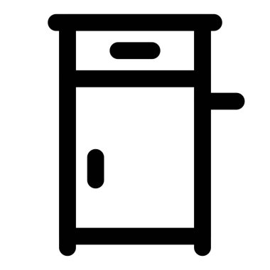 Yatağın yanındaki dolapta çeşitli eşyalar saklanırdı..