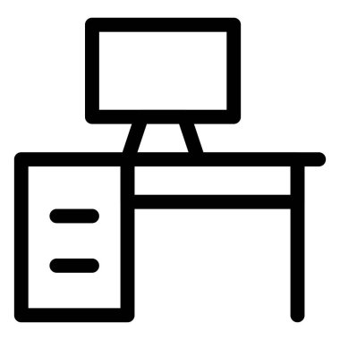 Bilgisayara özel bölmeleri olan ahşap masa.